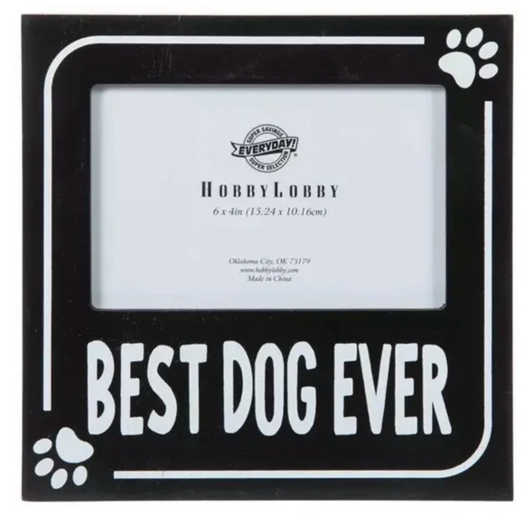Black 'Best Dog Ever' Photo Frame 6 x4 - Picture 1 of 3